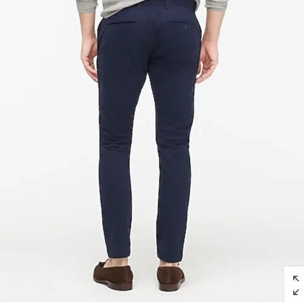 J. Crew Men's Size 33 x 32 Style 250 Skinny Chino Pants Navy Blue Stretch